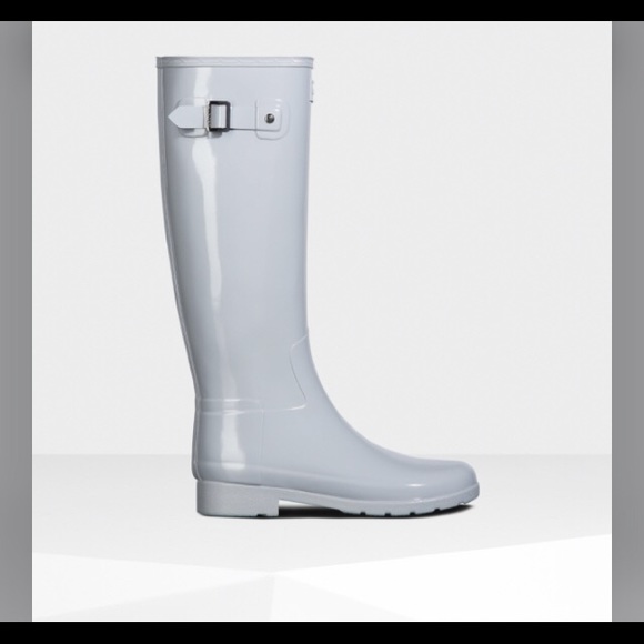 Hunter Refined Slim Fit Tall Gloss: Light Grey 7